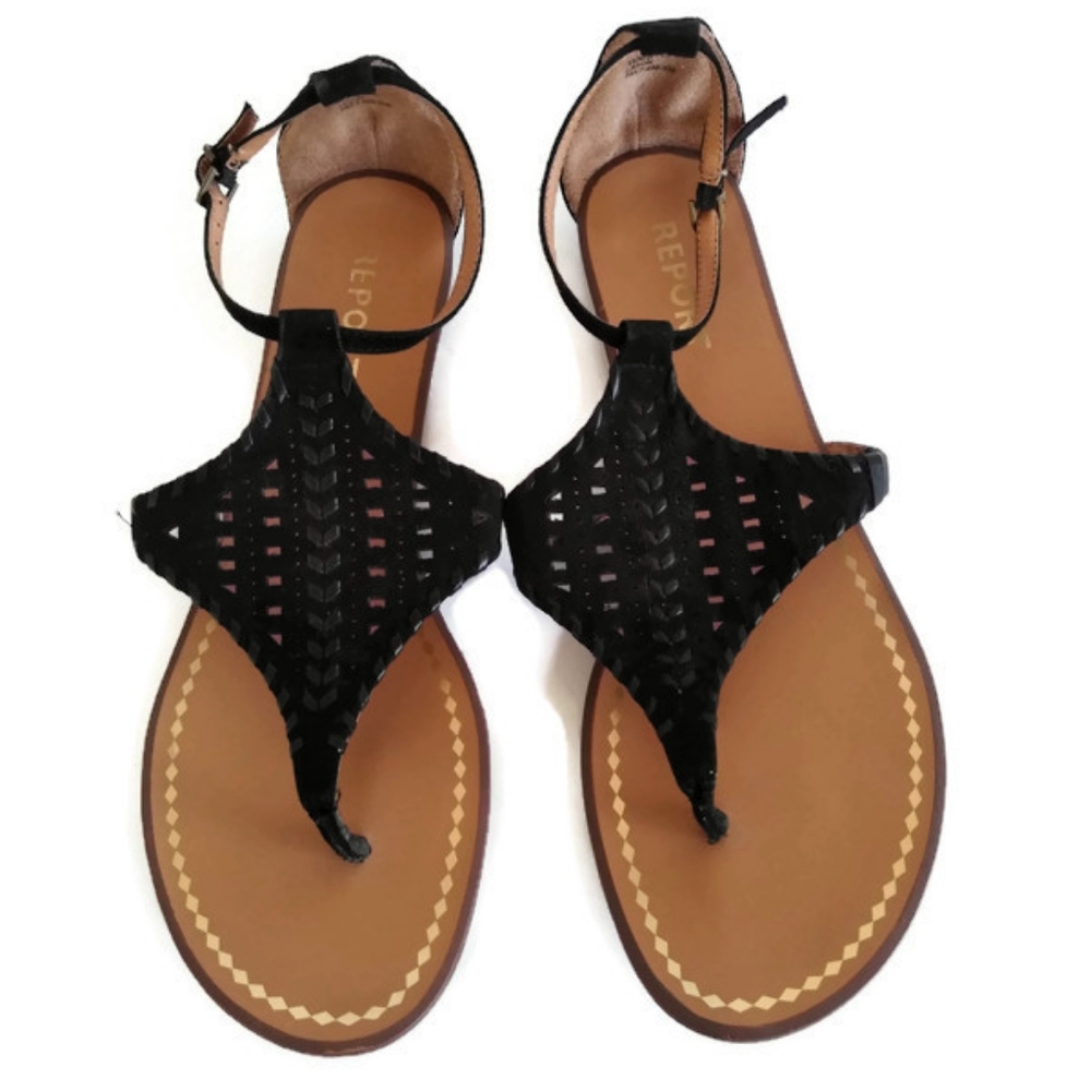Report Black Strappy Sandals Sz 13